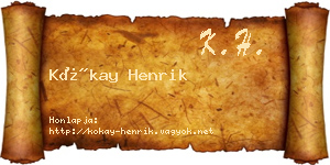 Kókay Henrik névjegykártya